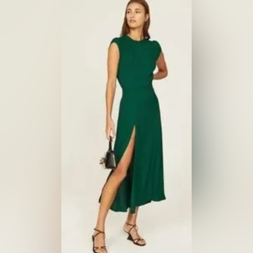 Reformation Gavin Dress in Emerald